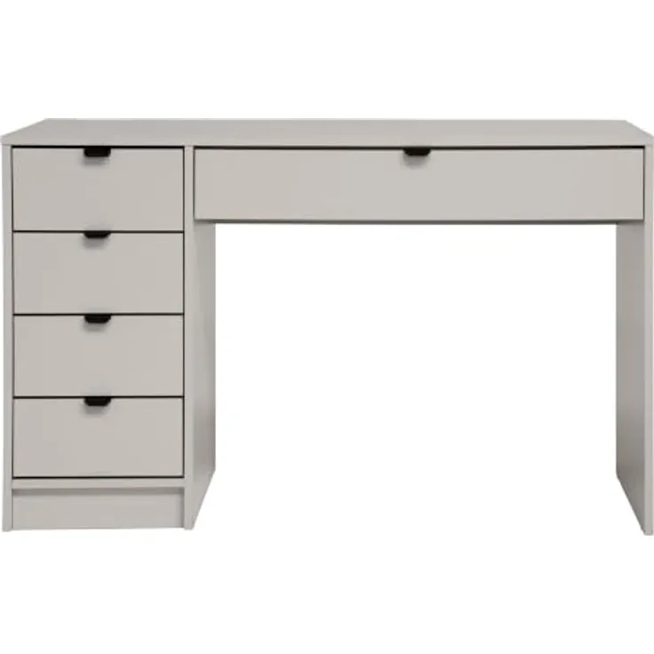 Beautysofa Schreibtisch Malta 120 cm, funktionales Design für Home Office, rechts/links montierbar, Weiß oder Kaschmir, mit oder ohne Griffe