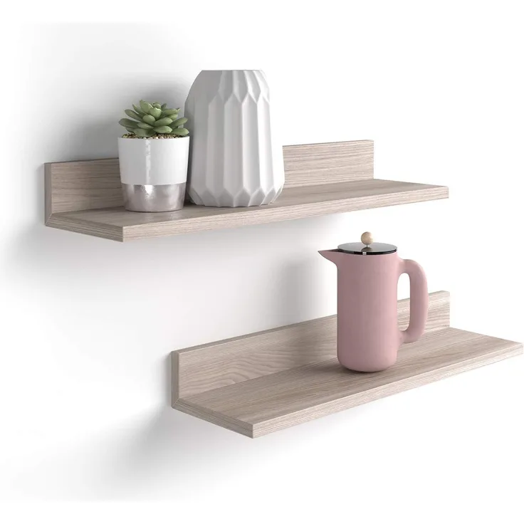 Mobili Fiver, Regalbrett 2-teilige Rachele, laminiert, 60 cm, aus Ulme, perl, Laminiert, Made in Italy