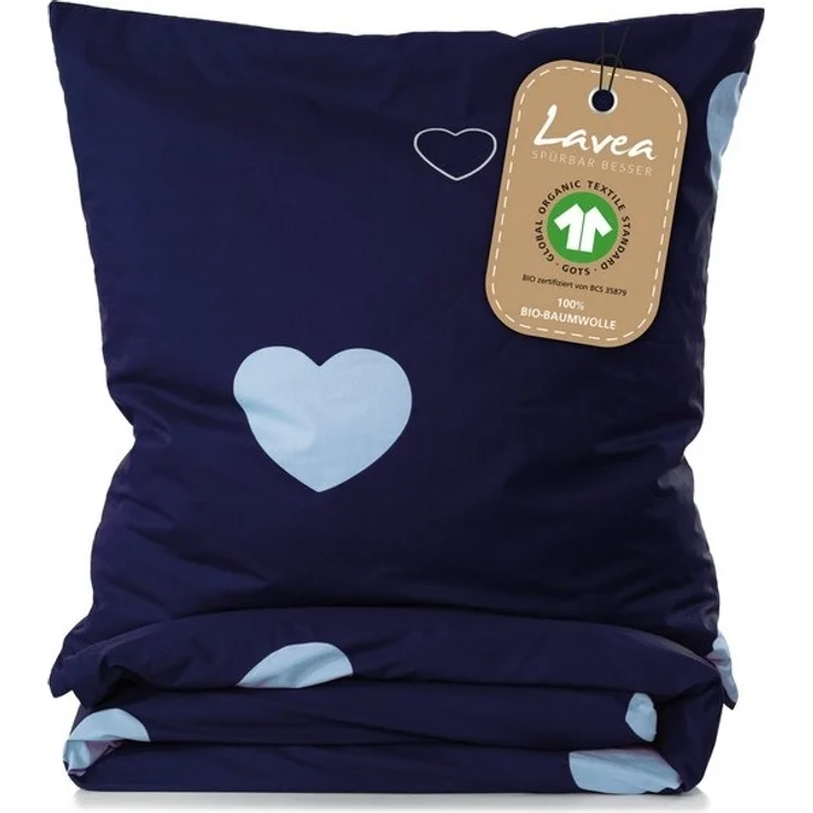 Lavea Kinderbettwäsche Bettwäsche Kinder Herzen Set, mit Reißverschluss, mit Herzmotiv, 100% Baumwolle, 2 teilig, weiche Bezüge für Bettdecke und Kopfkissen – Bild 4