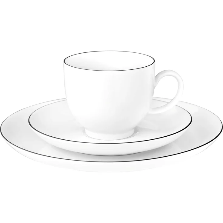 Seltmann Weiden Lido Black Line Kaffeeservice rund 18-teilig – Bild 5