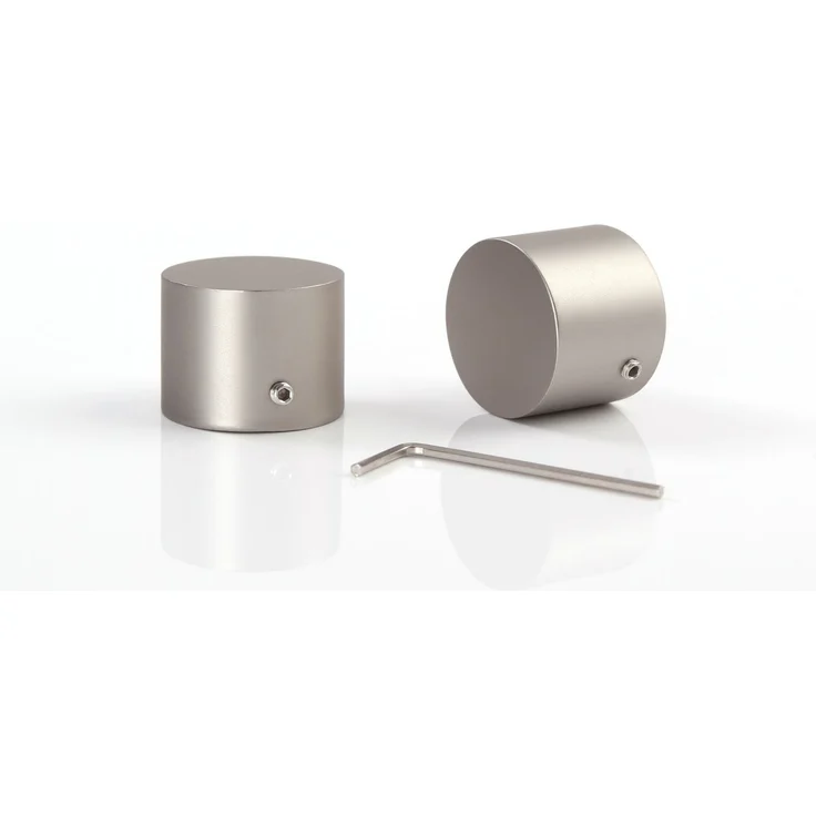 Deco-Raum® Gardinenstange 1-lauf 25mm Kappe | Länge: 540cm | Material: Metall | Farbe: Edelstahl-optik – Bild 8