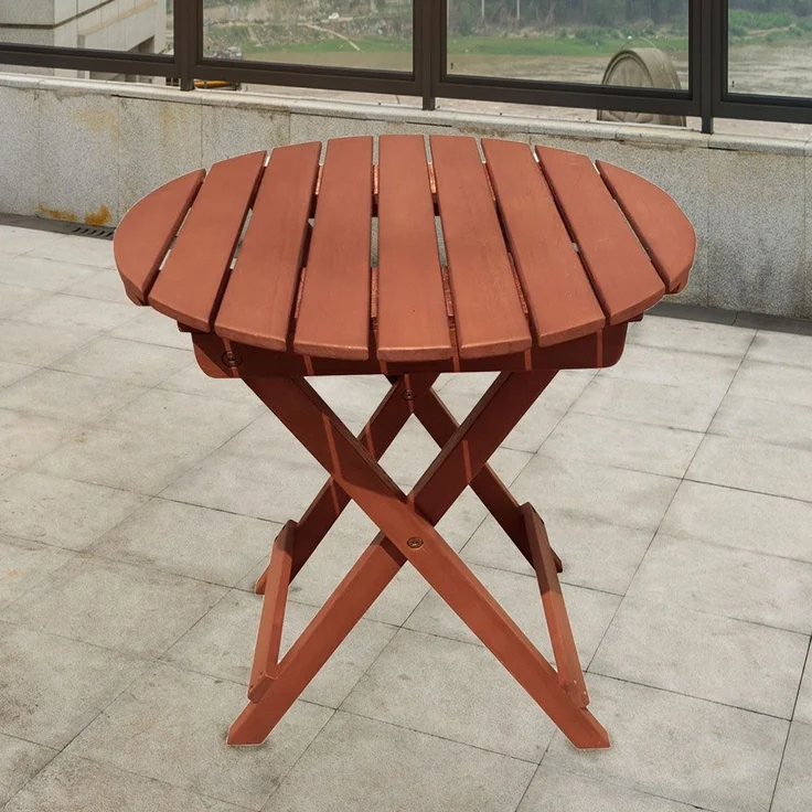 Tisch, Eukalyptus, rund , braun H 50 cm – Bild 2