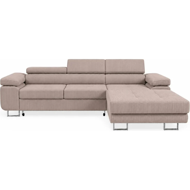 KRISAN MÖBEL Ecksofa PASSANO in Beige 275 x 90 x 202 cm, rechte Ausführung mit Schlaffunktion und Bettkasten – Bild 4