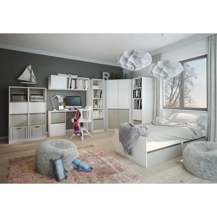 Kinderzimmer Jugendzimmer Set Bett Kleiderschrank Schrank Schreibtisch Neu 7tlg