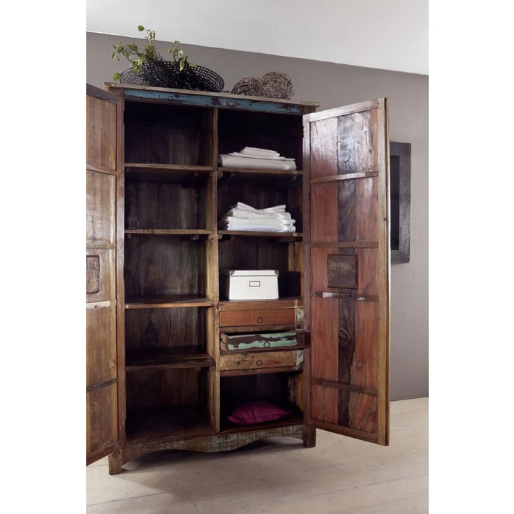 Kleiderschrank Altholz 118x60x198 mehrfarbig lackiert NATURE OF SPIRIT #42 – Bild 5