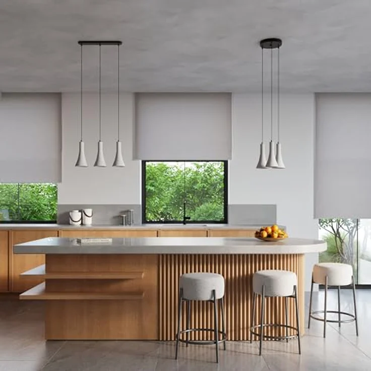 Sollux Lighting Rea 3L Pendelleuchte, industrielle Betonoptik mit schwarzem Stahl, grau – Bild 7