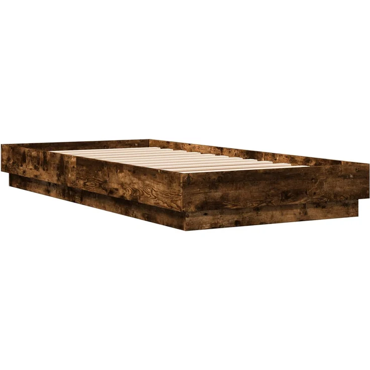 vidaXL Bodenbettgestell Geräucherte Eiche 80 x 200 cm Holzwerkstoff 8009069 – Bild 3