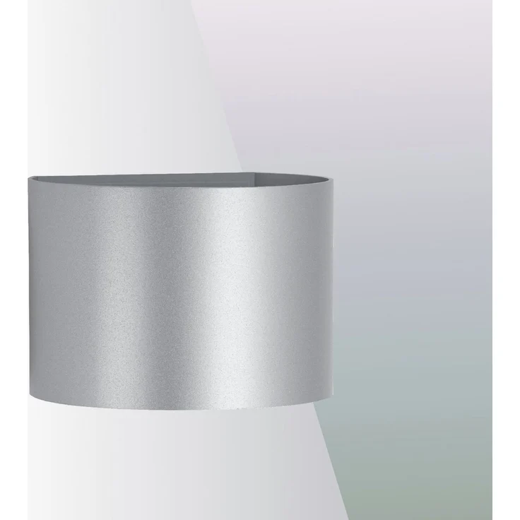 TRANGO LED Außen-Wandleuchte, 3035-04TF IP44 Up & Down Wandstrahler in Silber Rund inkl. 1x7 Watt 4000K Neutralweiß LED Modul *FLEX* mit einstellbar Abstrahlwinkel, innen & außen Leuchte, Außenstrahler, Wandleuchte