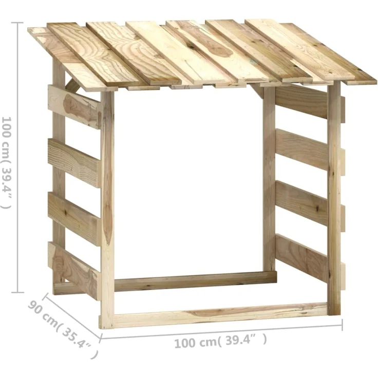 vidaXL Pergola mit Dach 100x90x100 cm Imprägniertes Kiefernholz 318379 – Bild 7