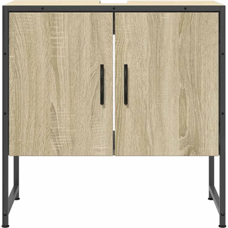 Waschbeckenunterschrank, Unterschrank Sonoma-Eiche 60x33x60 cm Holzwerkstoff – Bild 5