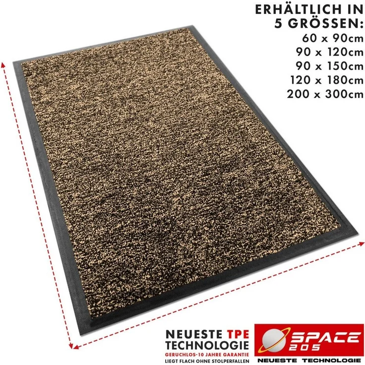 Kubus Fußmatte Griptex Schmutzfangmatte hochabsorbierend für den Eingangsbereich, Langlebige Fußmatte mit rutschfestem TPE-Rücken – Bild 2