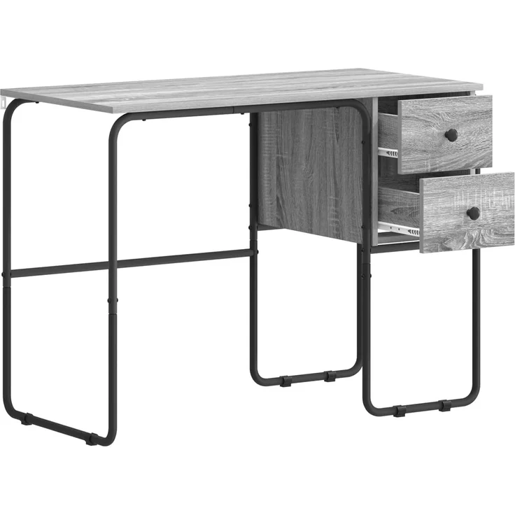 vidaXL Schreibtisch mit Stauraum Sonoma-Grau 100 x 50 x 75 cm 8008005 – Bild 3
