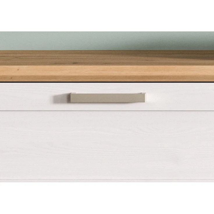 Inn. Furn Wohnwand Mirano, (in weiß Lärche Landhaus und Eiche Artisan, 4-teilig, 316 x 161 cm), mit viel Stauraum, verschiedene Stellmöglichkeiten – Bild 4