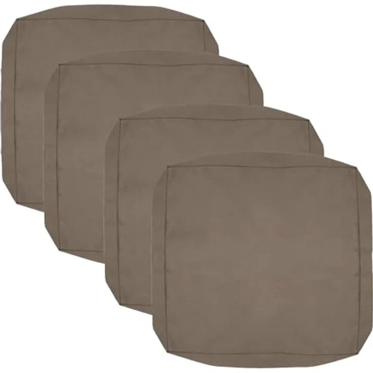 FLYMEI Terrassenkissenbezüge, wasserabweisend, für den Außenbereich, nur für den Außenbereich, Couch-Kissenbezüge, 55,9 x 61 x 10,2 cm, 4 Bezüge, Taupe – Bild 2