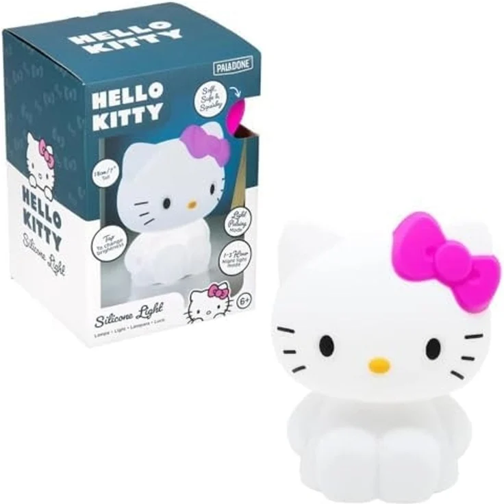 Hello Kitty Squishy Lampe – Offiziell lizenziertes Sanrio freistehendes Schreibtischlicht, Spielzimmer-Dekor und Merchandise für Jungen und Mädchen, Nachtlicht Geschenk Zubehör für – Bild 5
