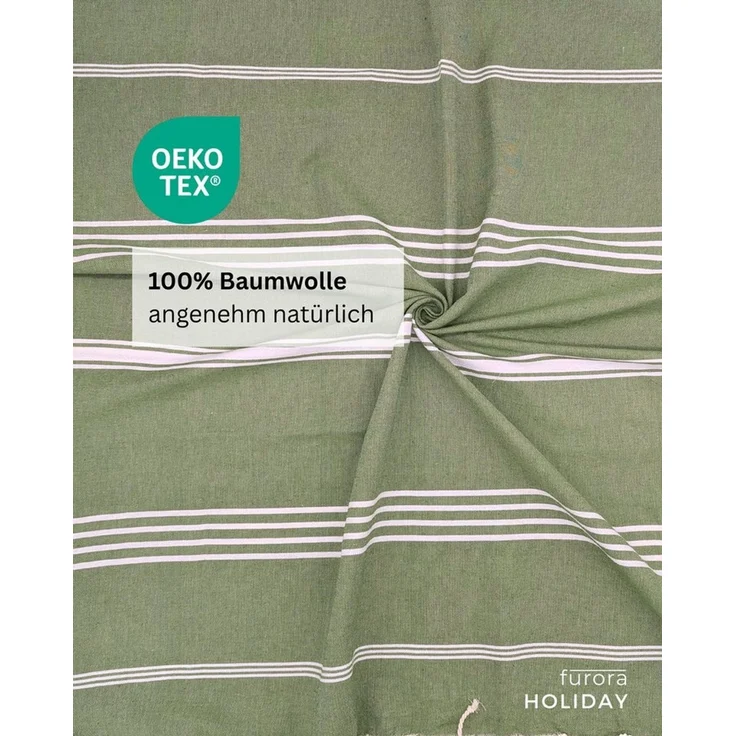 furora HOLIDAY Saunatuch Strandtuch Hamamtuch: groß 100x200 cm Saunatuch, Strandhandtuch dünn, Strandtuch Saunatuch aus 100% Baumwolle Strandtuch Set – Bild 2