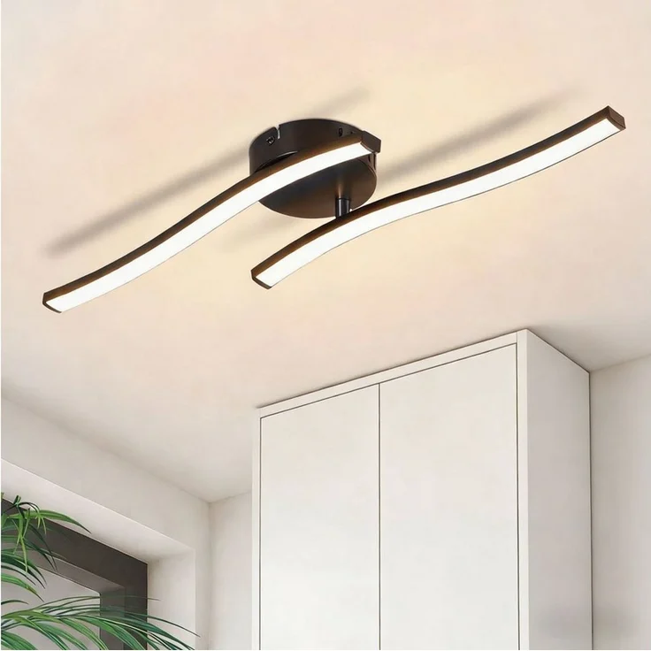 Nettlife LED Deckenleuchte Flur Schwarz Modern 6W Deckenseinbauleuchte 3000K Warmweiß, LED fest integriert, Warmweiß, Schlafzimmerlampe Warmweiß LED Deckenbeleuchtung für Küche Flur – Bild 5