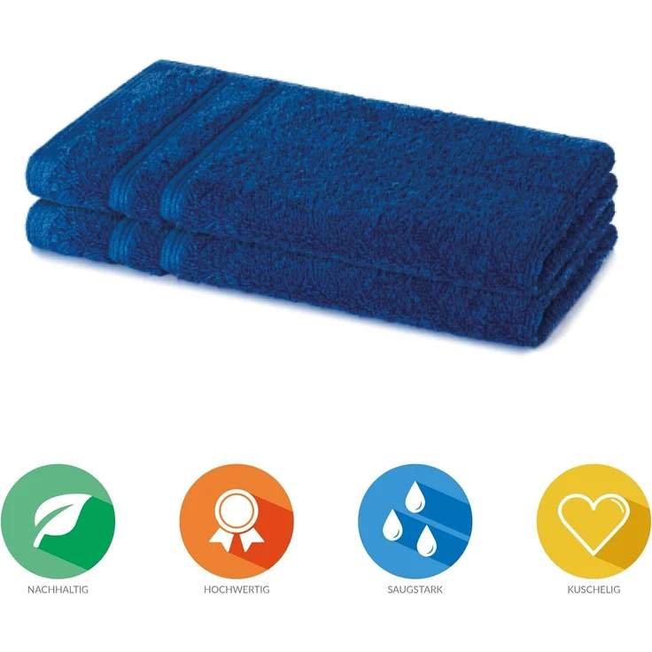 Lavea Gästehandtuch Bali, 30x50cm aus 100% Bio-Baumwolle, einzigartig weiche Gästetücher mit Aufhänger (Set, 2-St), hochwertiges und nachhaltiges Premium Gästetuch – saugstarke Faser – Bild 3