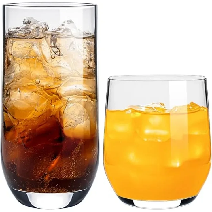 KONZEPT Gläser-Set 12 Teilig, 6er Longdrinkgläser 400ml und 6 er Trinkgläser 300ml, 12-tlg, Wassergläser Set, Ideal für Saft, Cocktails, Longdrinks, Eiskaffee