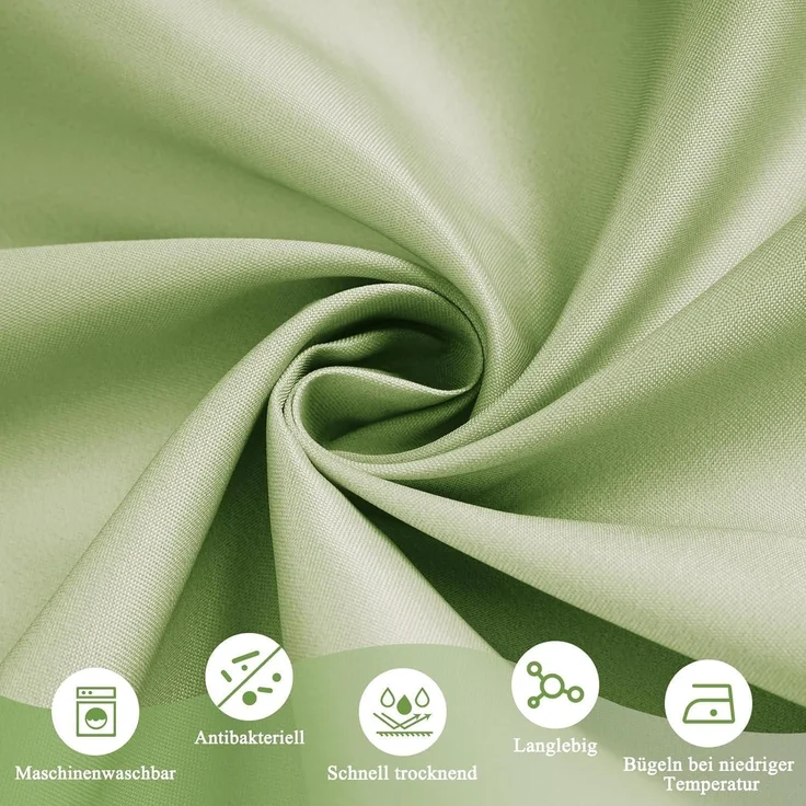 Duschvorhang 180x200cm Grün Textil Wasserdicht Waschbar Antischimmel – Bild 5
