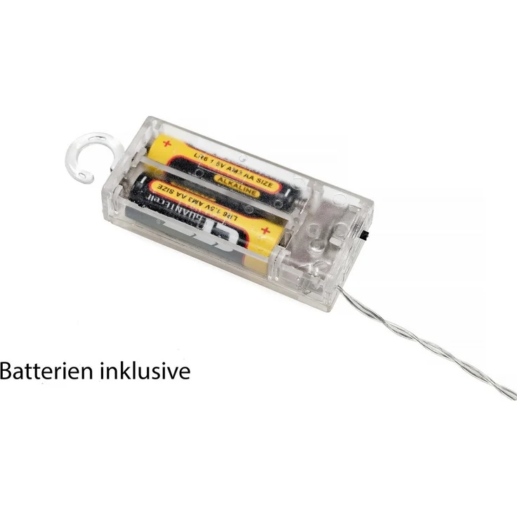 kamelshopping LED-Lichterkette LED Lichterkette mit 10 beleuchteten Weihnachtskugeln, Kugeln aus Glas mit Muster, ca. 180 cm lang – Bild 2