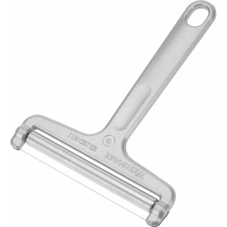Westmark Käseschneider, Retro-Verpackung, Aluminium/Rostfreier Edelstahl, 13,9 x 10,9 x 1 cm, Rollschnitt, Silber, 7100RT60 – Bild 1