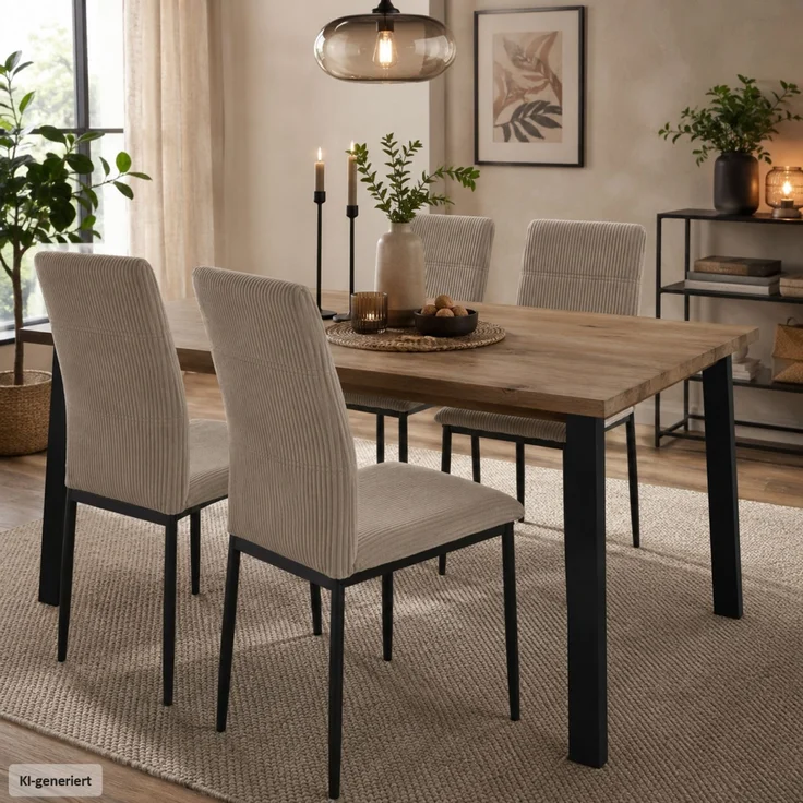 Stuhl Finn beige cord – Bild 1