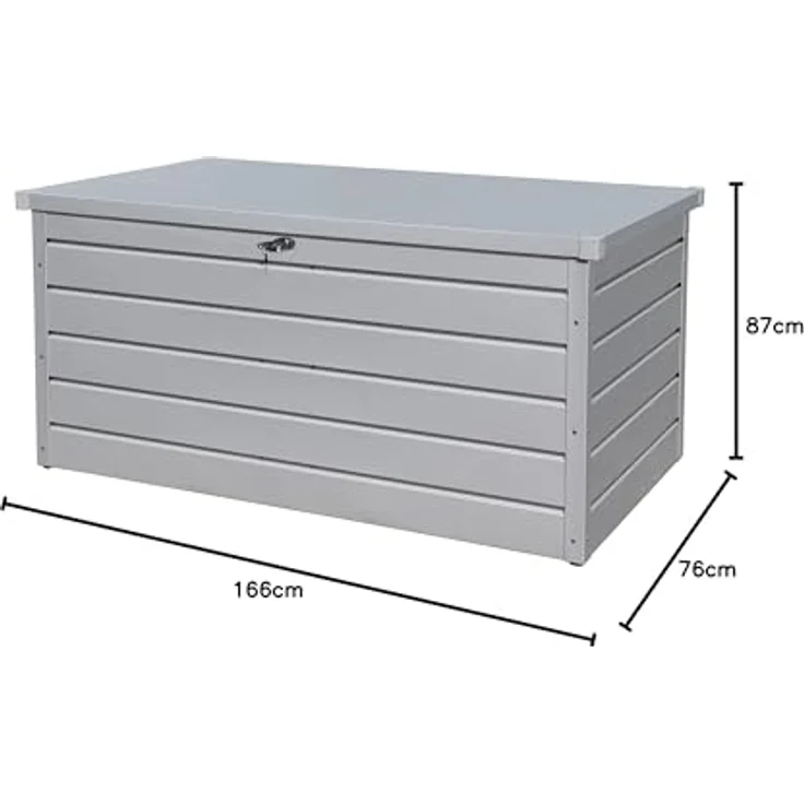 Duramax Palladium Kissenbox aus Metall groß (865 L) mit hydraulischer Gasdruckfeder und abschließbarem Griff mit Schlüssel, Terrassenbox und Gartenmöbelaufbewahrung, silver – Bild 9