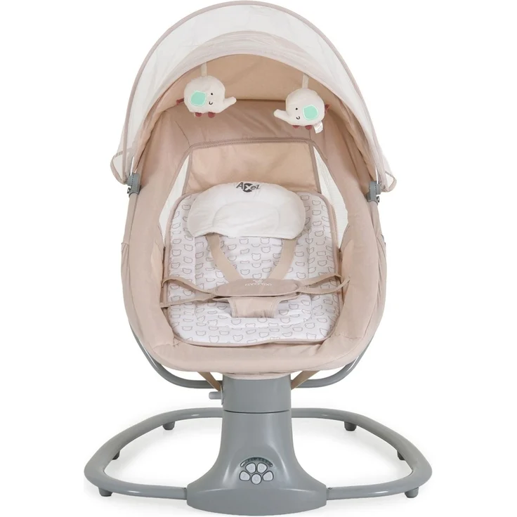 Moni Babywippe Axel 3 in 1 Schaukelfunktion Stubenwagen, Fernbedienung, Melodien, beige – Bild 2