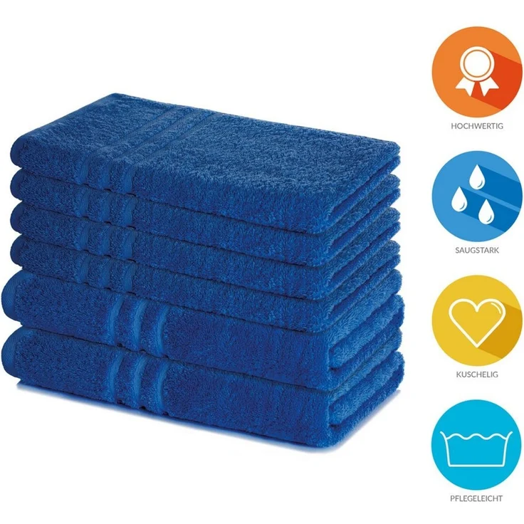 Lavea Handtuch Set Elena, Duschtücher, Handtücher, Gästetücher, Waschhandschuhe, 100% Baumwolle (Set, 6-St), Frottierserie, weich & saugstark, pflegeleicht, 500 g/m² Frottier – Bild 2