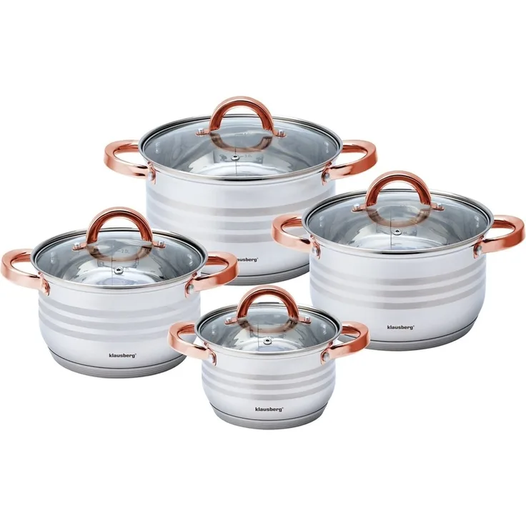 Klausberg Klausberg Stahltöpfe 8 Elemente 2,1l, 2,9l, 3,9l, 6,6l KB7699