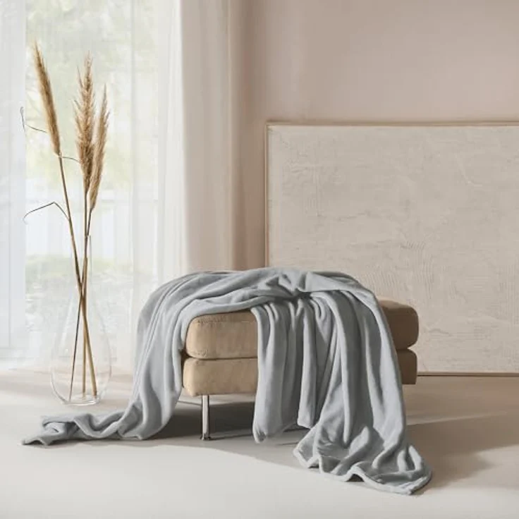 Wohndecke Wohndecke "Salerno", Erwin Müller, Teddy-Fleece Uni – Bild 5