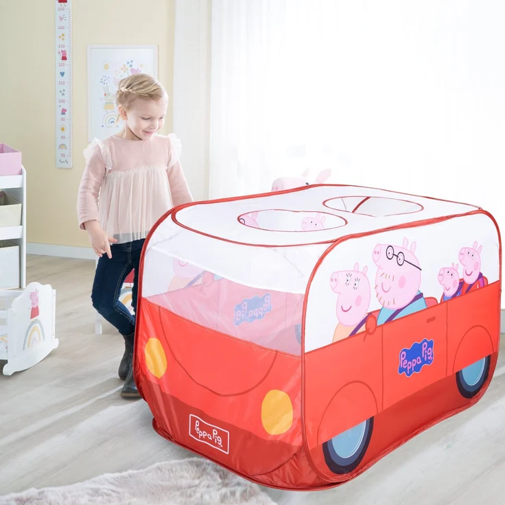 roba Pop-Up Spielzelt 'Peppa Pig' - mit Klappfunktion - Indoor & Outdoor - Rot / Weiß – Bild 2