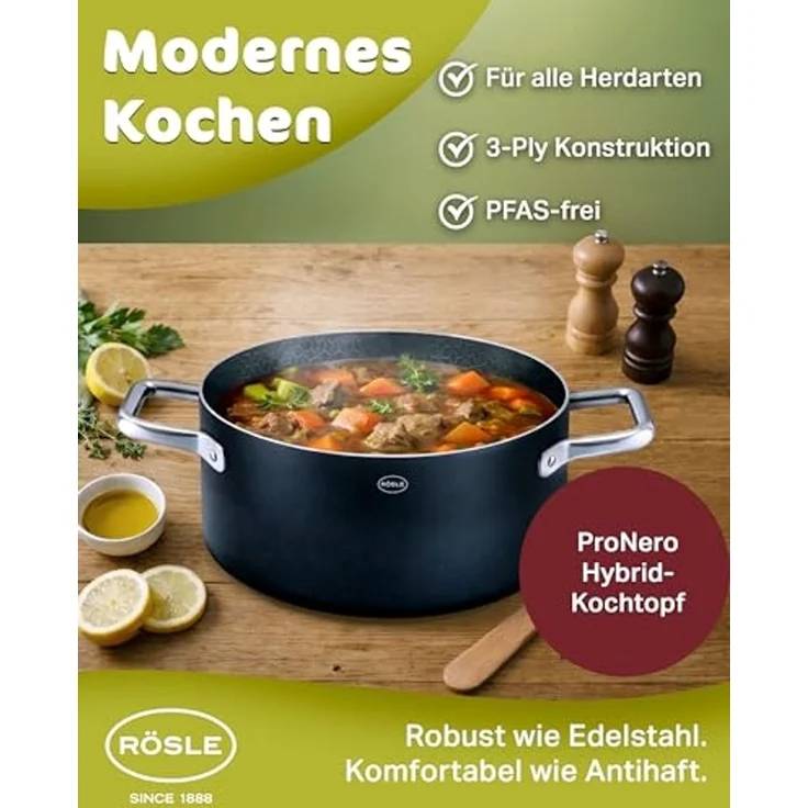 RÖSLE Topfset EBONIC 5-tlg. ProNero Keramik-Wabenbeschichtung – Bild 4