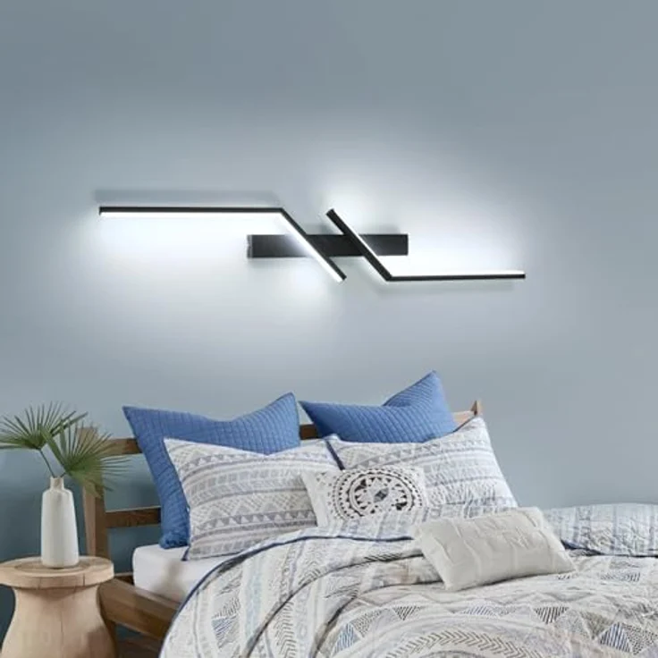Goeco LED Wandleuchte Innen, 81 CM 24W LED Wandlampe Lang 2 Fimmige 6500K Kaltweißes Licht, Modern Led Wandlampe Schwarz für Flur Treppenhaus Wohnzimmer Schlafzimmer – Bild 8