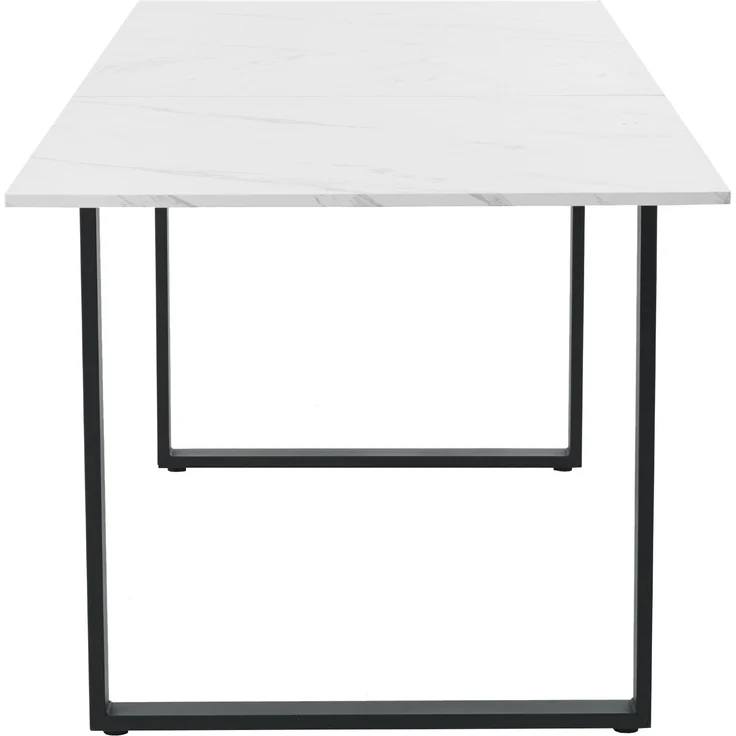 Essgruppe 140/180x80x75 cm mit 4 Stühlen – klappbarer Esstisch aus MDF in Weiß – Bild 10