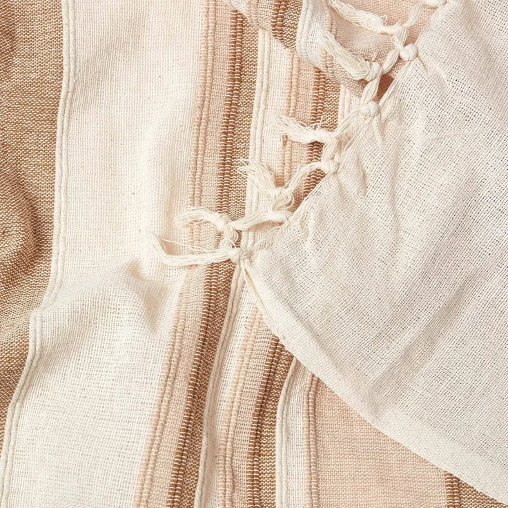 Plaid Tagesdecke Morocco beige gestreift, 150 x 200 cm, Homescapes – Bild 5