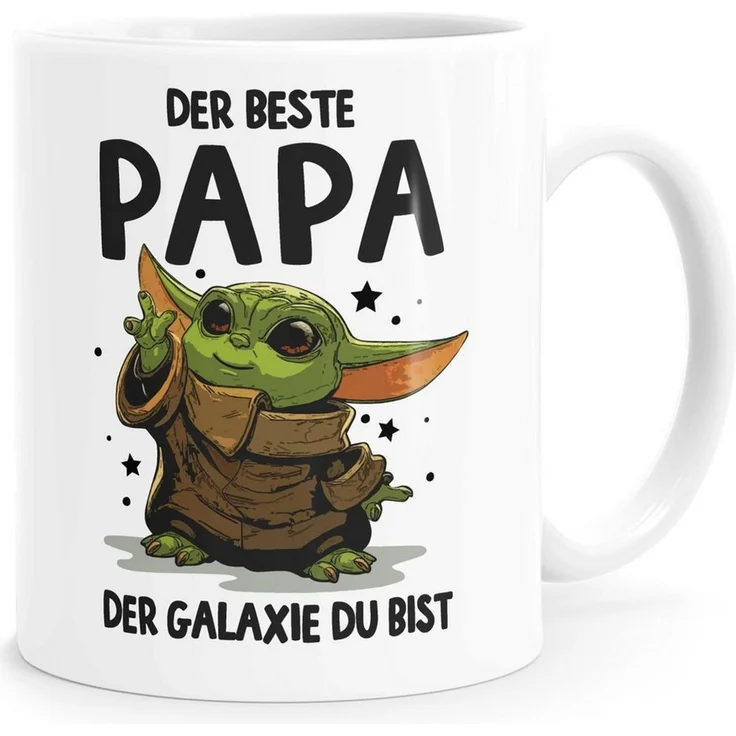 MoonWorks Tasse Kaffee-Tasse Papa Sprüche Geschenk Vatertag Lustig Motiv Baby-Yoda, Keramik
