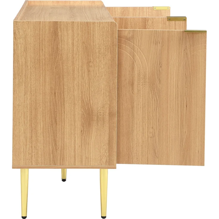 ZUBALIYA Sideboard 140x38x75 cm, aus MDF, Natur – Bild 20