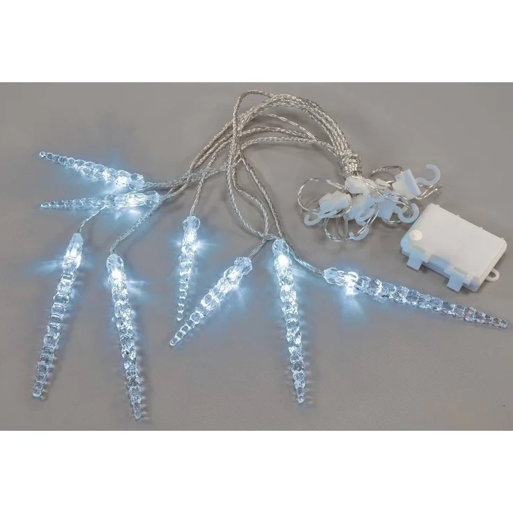 Nipach LED-Lichtervorhang XA11136 Lichtervorhang Eiszapfen 8er kw Batterie – Bild 5