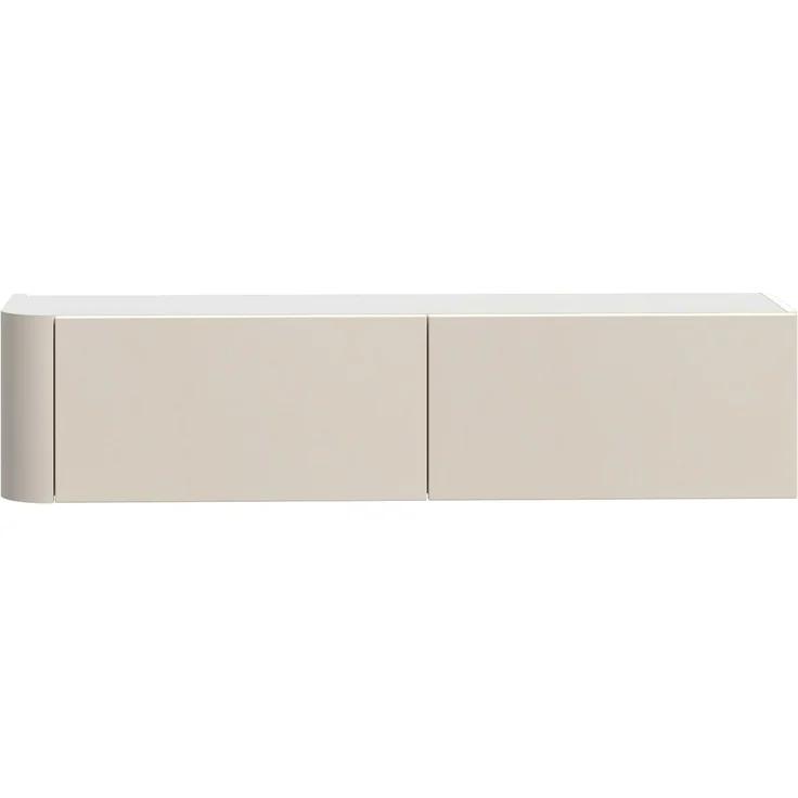 Hängeschrank >BREATHTAKER< 2 Klappen, 2 Fächer, Sandfarbig - 128,6x30,1x34cm (BxHxT) – Bild 1