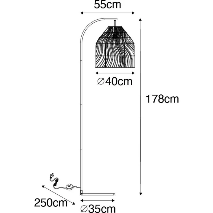 Qazqa Stehlampe Sam, ohne Leuchtmittel, E27, Weiß, Landhaus, Stahl, 1-flammig – Bild 2
