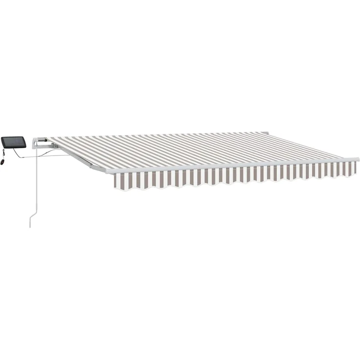 vidaXL Ausziehbare Markise Hellgrau und Weiß 600 x 350 cm 3426498 – Bild 2