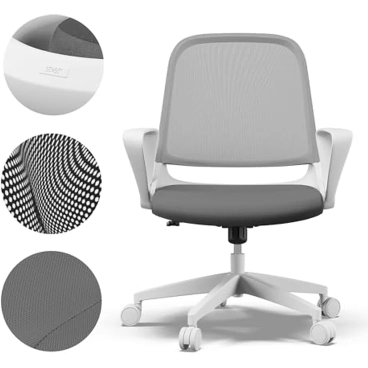 SENSE7 Bürostuhl Sopty mit Wippfunktion, Bürosessel mit verstellbaren Armlehnen, ergonomischer Computerstuhl mit atmungsaktivem Netz, Schreibtischstuhl bis 130 kg, höhenverstellbarer Office Chair – Bild 9