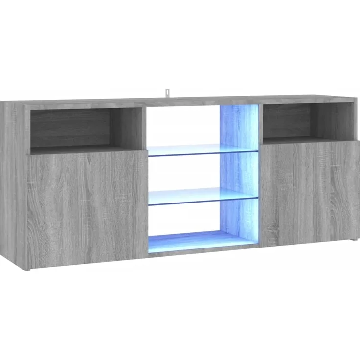 vidaXL TV-Schrank mit LED-Leuchten Grau Sonoma 120x30x50 cm 815715