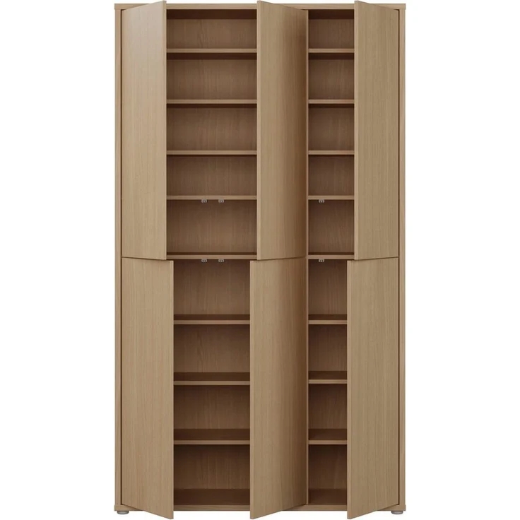 Forte ALICE SPRINGS Schuhschrank 100 110, modern-minimalistisch, 6-türig, Flurschrank, Holzwerkstoff, Elegancia Eiche Holzdekor, 109,2 cm breit x 191,9 cm hoch x 34,9 cm tief – Bild 4