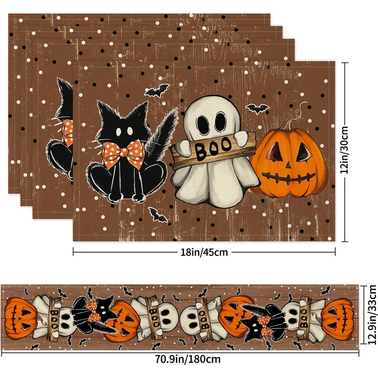 ABC Halloween-Platzset aus Leinen, 30 x 45 cm – Bild 2