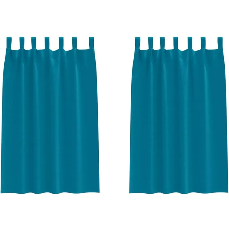 Verdunkelungs-Vorhänge | für Wohnzimmer & Schlafzimmer mit Ringen 2 pcs Türkis 175 x 140 cm