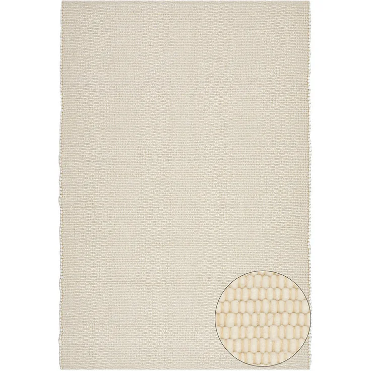 Rug and Roll Handwebteppich Anden, Rechteckig, 60x90 cm, Champagner, für Fußbodenheizung geeignet, Textil, Uni