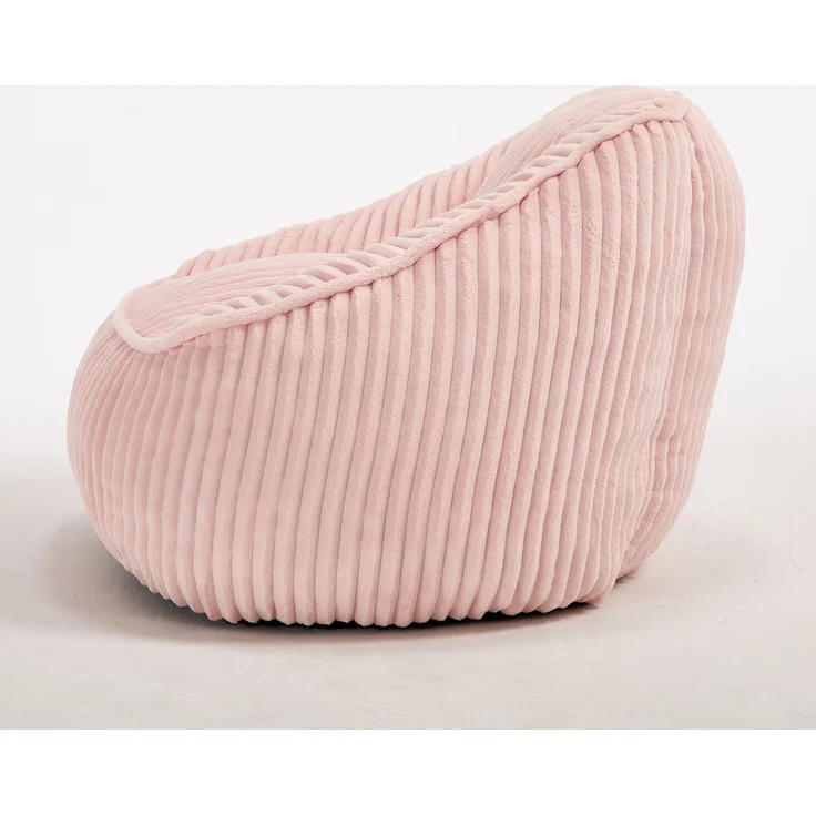 Bean Bag Stuhl mit Memory-Schaumstofffüllung, gestreifter Blasen-Plüsch, flauschig, gemütlich, gemütlicher Sofa für Wohnzimmer, Wohnungen und Schlafsäle--Rosa--98x92x73cm--YOUDENOVA – Bild 7